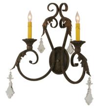2nd Avenue Designs White 116398 - 19"W Josephine 2 LT Wall Sconce