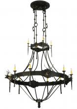 2nd Avenue Designs White 130241 - 66.5"W Stag 12 LT Two Tier Chandelier