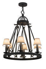 2nd Avenue Designs White 157287 - 28"W Lakeshore 6 LT W/Downlight Chandelier