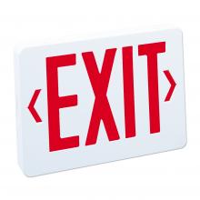 Nora NX-503-LED/R - Thermoplastic LED Exit Sign, Battery Backup, Red Letters / White Housing, AC
