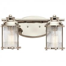 Kichler 45771PN - Ashland Bay 16.50 inch 2 Light Vanity Light Clear Seeded Ribbed Glass in Polished Nickel