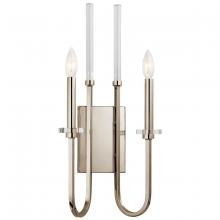 Kichler 52214PN - Kadas 22" 2 Light Wall Sconce with Clear Crystal Glass in Polished Nickel