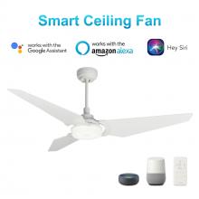 Carro USA VS523B-L12-W1-1 - Kaj 52-inch Indoor/Outdoor Smart Ceiling Fan, Dimmable LED Light Kit & Remote Control, Works with Go
