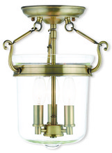 Livex Lighting 50481-01 - 3 Light Antique Brass Ceiling Mount