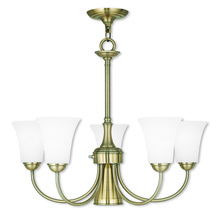 Livex Lighting 6465-01 - 6 Light Antique Brass Dinette Chandelier