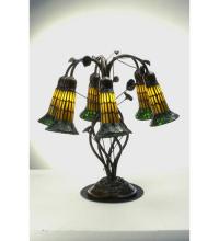 Meyda Green 102415 - 19" High Stained Glass Pond Lily 6 Light Table Lamp