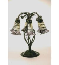 Meyda Green 102416 - 19" High Stained Glass Pond Lily 6 Light Table Lamp