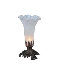 Meyda Green 11259 - 8" High White Tiffany Pond Lily Victorian Accent Lamp
