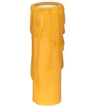 Meyda Green 118642 - 1.25"W X 4"H Poly Resin Honey Amber Flat Top Candle Cover