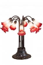 Meyda Green 12301 - 22"H Pink/White Pond Lily 10 LT Table Lamp