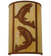 Meyda Green 130803 - 12"W Leaping Trout Wall Sconce