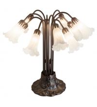 Meyda Green 14391 - 22"H White Pond Lily 10 LT Table Lamp