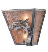 Meyda Green 15676 - 13"W Leaping Trout Wall Sconce
