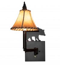 Meyda Green 231175 - 8" Wide Lone Bear Swing Arm Wall Sconce