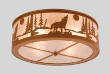 Meyda Green 26987 - 22" Wide Wolf on the Loose Flush Mount