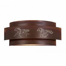 Avalanche Ranch Lighting A16259-02 - Northridge Double Sconce - Horse Cutout - Rust Patina Finish