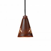 Avalanche Ranch Lighting A24002BC-02 - Canyon Pendant Extra Small - Deception Pass - Rust Patina Finish - Black Cord