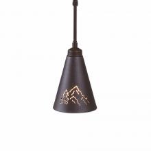 Avalanche Ranch Lighting A24045ST-27 - Canyon Pendant Extra Small - Mountain-Pine Tree Cutouts - Rustic Brown Finish - Adjustable Stem