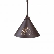 Avalanche Ranch Lighting A24145ST-27 - Canyon Pendant Small - Mountain-Pine Tree Cutouts - Rustic Brown Finish - Adjustable Stem