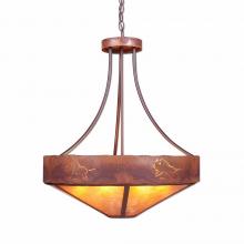 Avalanche Ranch Lighting A41939AM-HR-02 - Ridgemont Chandelier Small - Shade Bottom - Bison - Amber Mica Shade - Rust Patina Finish