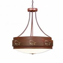 Avalanche Ranch Lighting A42839FC-02 - Northridge Chandelier Small - Bison - Frosted Glass Bowl - Rust Patina Finish