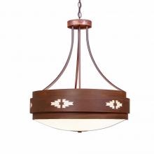 Avalanche Ranch Lighting A42884FC-02 - Northridge Chandelier Small - Pueblo - Frosted Glass Bowl - Rust Patina Finish