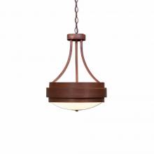 Avalanche Ranch Lighting A45001FC-02 - Northridge Foyer Chandelier Small - Rustic Plain - Frosted Glass Bowl - Rust Patina Finish
