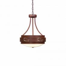 Avalanche Ranch Lighting A45039FC-02 - Northridge Foyer Chandelier Small - Bison - Frosted Glass Bowl - Rust Patina Finish