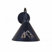 Avalanche Ranch Lighting A52545-97 - Canyon Sconce Large - Mountain-Pine Tree Cutouts - Black Iron Finish