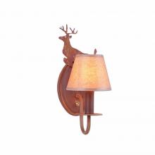Avalanche Ranch Lighting H13121KR-02 - Diablo Sconce - Valley Deer - Waxed Kraft Lampshade - Rust Patina Finish
