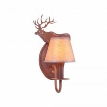 Avalanche Ranch Lighting H13123KR-02 - Diablo Sconce - Valley Elk - Waxed Kraft Lampshade - Rust Patina Finish