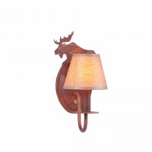 Avalanche Ranch Lighting H13127KR-02 - Diablo Sconce - Mountain Moose - Waxed Kraft Lampshade - Rust Patina Finish