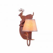 Avalanche Ranch Lighting H13130KR-02 - Diablo Sconce - Mountain Deer - Waxed Kraft Lampshade - Rust Patina Finish