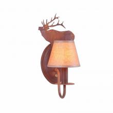 Avalanche Ranch Lighting H13133KR-02 - Diablo Sconce - Mountain Elk - Waxed Kraft Lampshade - Rust Patina Finish