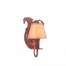 Avalanche Ranch Lighting H13135KR-02 - Diablo Sconce - Mountain Horse - Waxed Kraft Lampshade - Rust Patina Finish