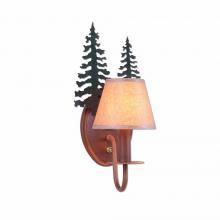 Avalanche Ranch Lighting H13143WK-03 - Diablo Sconce - Cedar Tree - Waxed Kraft Lampshade - Cedar Green-Rust Patina base Finish