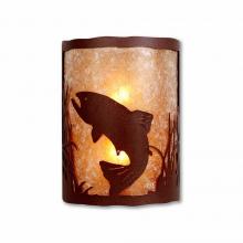 Avalanche Ranch Lighting M13381AL-27 - Cascade Sconce Large - Trout - Almond Mica Shade - Rustic Brown Finish