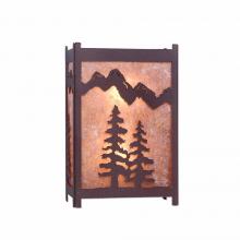 Avalanche Ranch Lighting M14214AL-27 - Seneca Large Sconce - Spruce Tree - Almond Mica Shade - Rustic Brown Finish