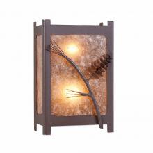Avalanche Ranch Lighting M14220AL-27 - Seneca Large Sconce - Pine Cone - Almond Mica Shade - Rustic Brown Finish