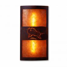 Avalanche Ranch Lighting M16239AM-02 - Benton Sconce - Bison - Amber Mica Shade - Rust Patina Finish