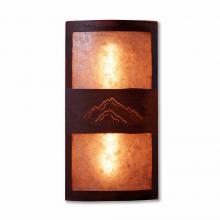 Avalanche Ranch Lighting M16241AL-02 - Benton Sconce - Mountain - Almond Mica Shade - Rust Patina Finish