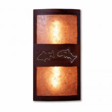 Avalanche Ranch Lighting M16262AL-02 - Benton Sconce - Fish Cutout - Almond Mica Shade - Rust Patina Finish