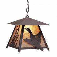 Avalanche Ranch Lighting M23664AL-CH-27 - Smoky Mountain Pendant Large - Loon - Almond Mica Shade - Rustic Brown Finish - Chain