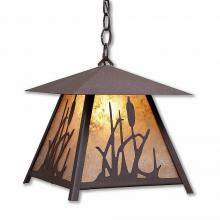 Avalanche Ranch Lighting M23665AL-CH-27 - Smoky Mountain Pendant Large - Cattails - Almond Mica Shade - Rustic Brown Finish - Chain