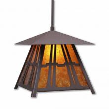 Avalanche Ranch Lighting M23672AM-ST-27 - Smoky Mountain Pendant Large - Eastlake - Amber Mica Shade - Rustic Brown Finish - Adjustable Stem