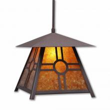 Avalanche Ranch Lighting M23674AM-ST-27 - Smoky Mountain Pendant Large - Southview - Amber Mica Shade - Rustic Brown Finish - Adjustable Stem