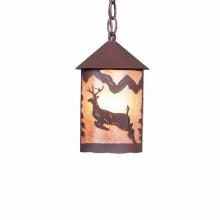 Avalanche Ranch Lighting M24421AL-CH-27 - Cascade Pendant Small - Valley Deer - Almond Mica Shade - Rustic Brown Finish - Chain