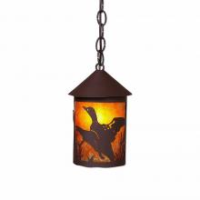 Avalanche Ranch Lighting M24464AM-CH-27 - Cascade Pendant Small - Loon - Amber Mica Shade - Rustic Brown Finish - Chain