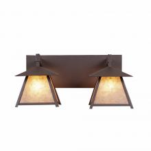 Avalanche Ranch Lighting M35201AL-27 - Smoky Mountain Double Bath Vanity Light Extra Small - Rustic Plain - Almond Mica Shade