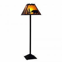 Avalanche Ranch Lighting M62625AM-97 - Rocky Mountain Floor Lamp - Mountain Bear - Amber Mica Shade - Black Iron Finish
